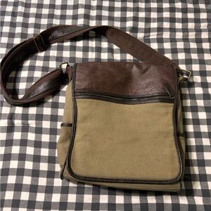 Stylish Brown and Tan Men's crossbody messenger Bag